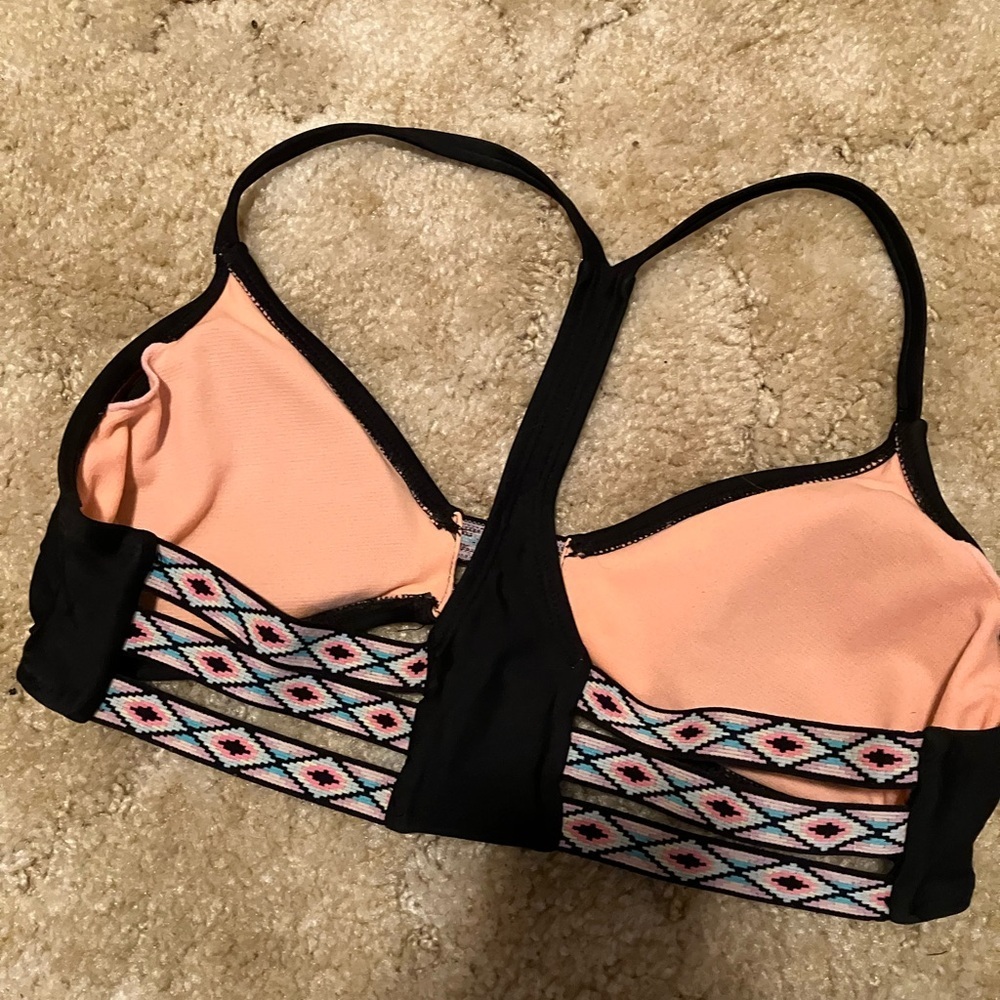 Xhilaration Family Friendly Black Bikini w Pink Accents Two Piece Swimwear - Picture 5 of 6
